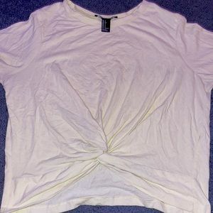 Pale yellow tie front T-shirt